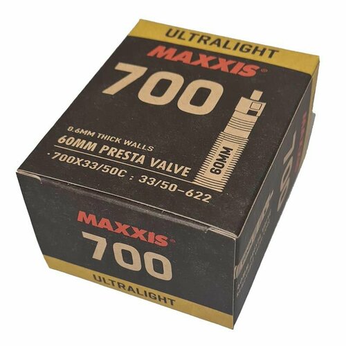 Камера 700x33/50C Maxxis Ultralight 0.6 мм велониппель 60 мм