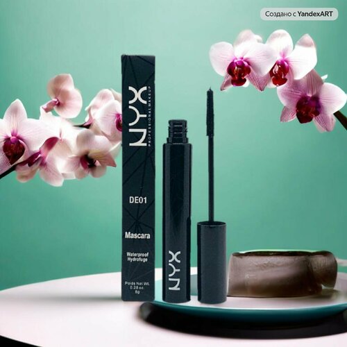 Тушь для ресниц NYX 8 мл водостойкая черная удлиняющая 500₽