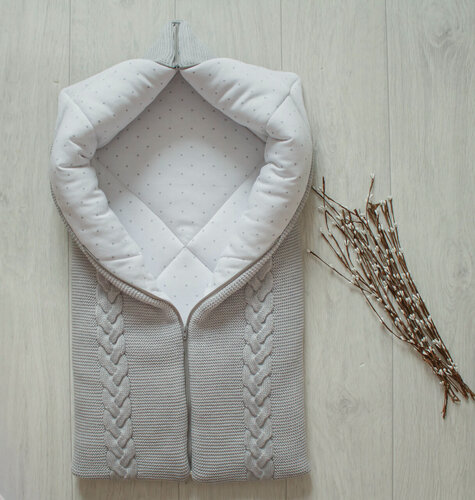 Изображение товара Зимнее одеяло-конверт, от 0 до 6 мес, серебро, MAMINY ZAPISKY