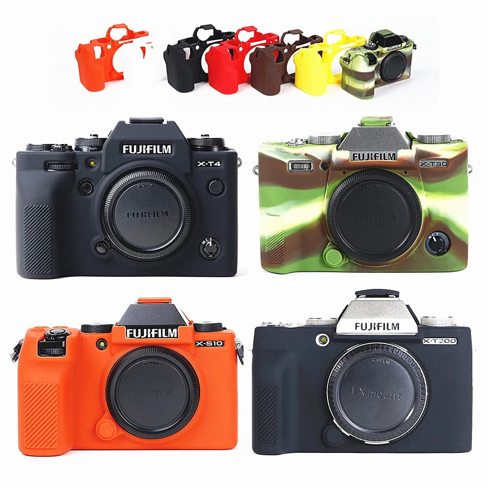 Силиконовый чехол для камеры Fujifilm X-S10 XS10 X-T4 X-T3 XT4 XT3 X-T200 XT200 X-T100 XT30 XT30II X-A7 XA7, XT200 Black