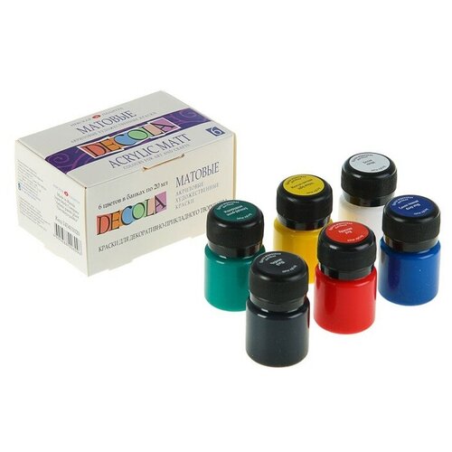 фото Набор акриловых красок decola, 6 цветов, 20 мл, матовые 3245621 . yandex market