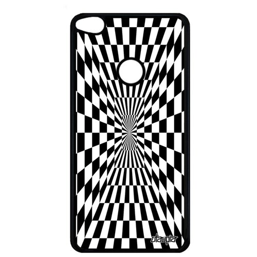 фото Защитный чехол для мобильного // huawei p8 lite 2017 // "иллюзия шахмат" зеркало графика, utaupia, черный