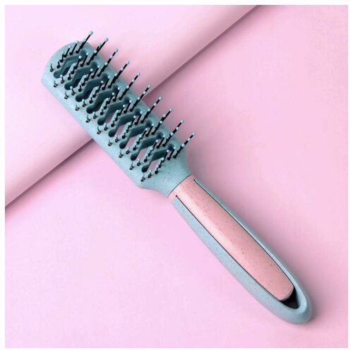 Расческа массажная, вентилируемая, цвет розовый/голубой