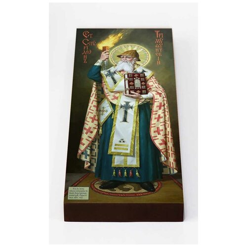 Святитель Спиридон Тримифунтский ростовой, икона на доске 10*25 см святитель спиридон тримифунтский ростовой икона на доске 7 13 см