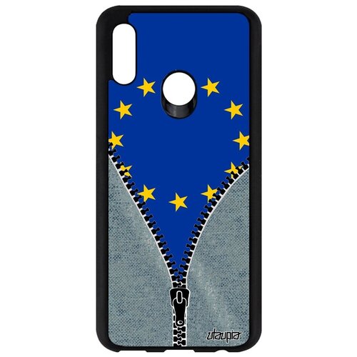 фото Ударопрочный чехол на мобильный // honor 10 lite // "флаг европы на молнии" стиль дизайн, utaupia, серый