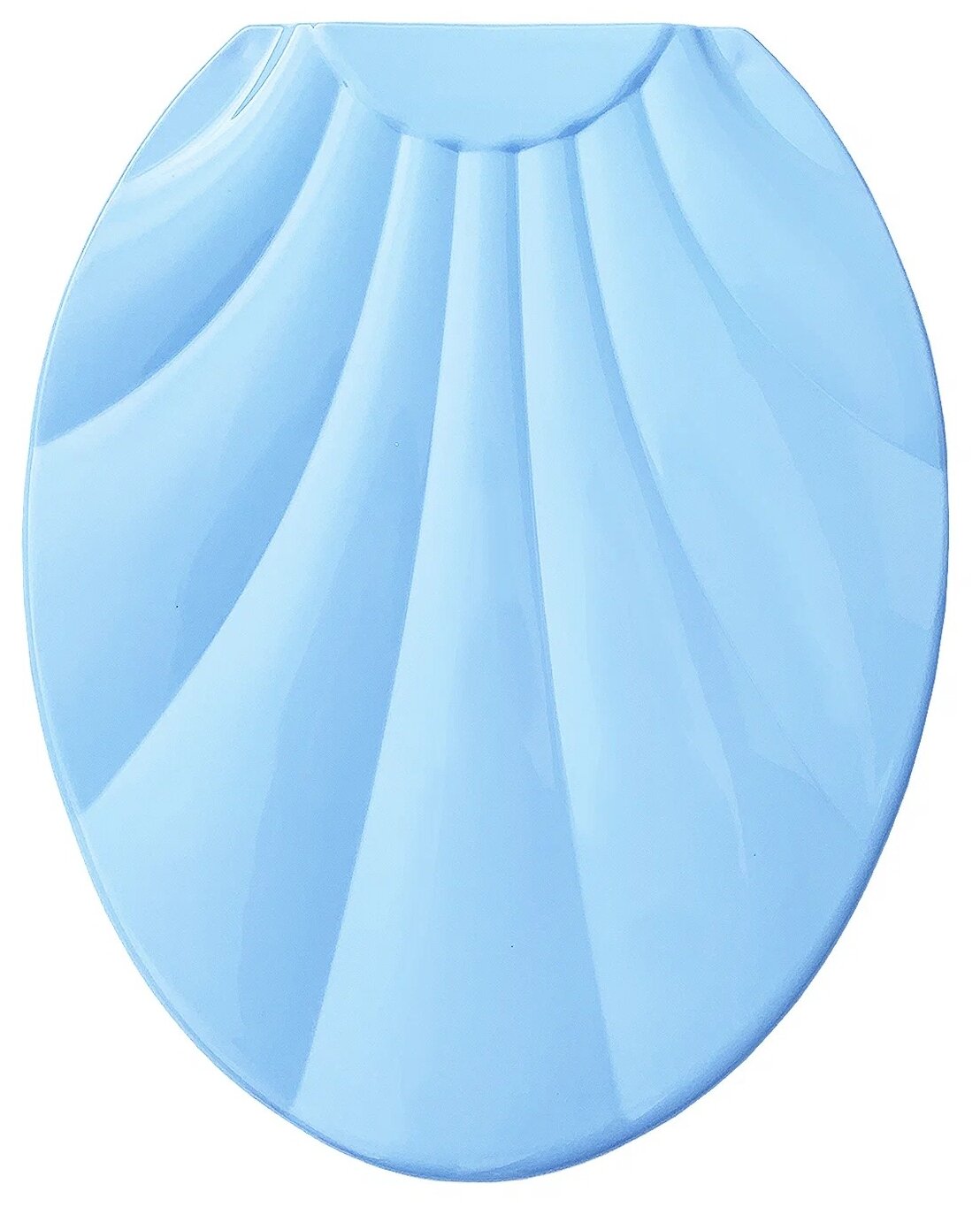 Сиденье (крышка) для унитаза Ракушка, 44,5x37 см,+комплект креплений, бледно-голубая