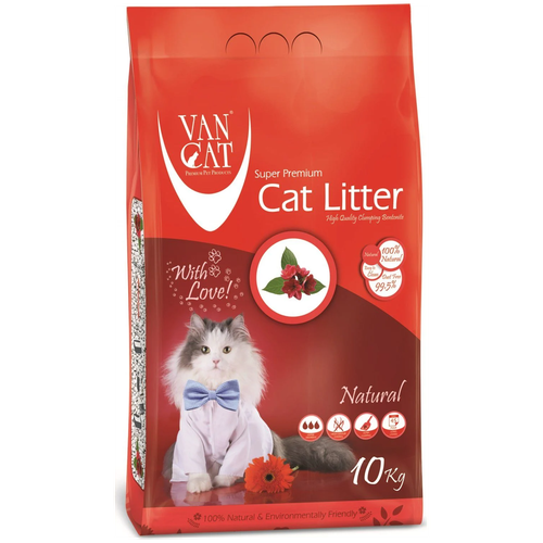 Van Cat Natural Комкующийся наполнитель 100% Натуральный, без пыли 10кг