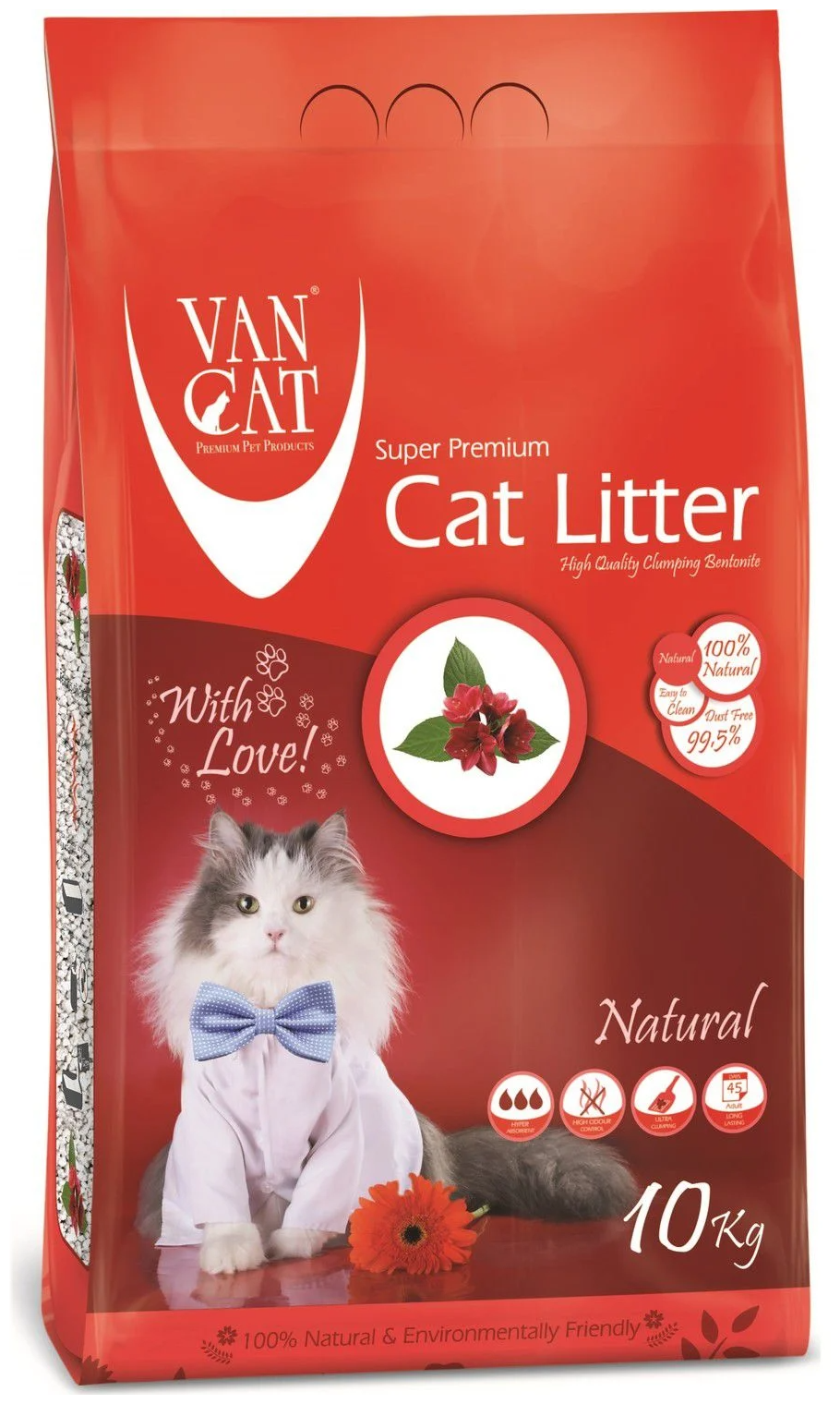 VAN CAT CLASSIC (Natural) 10кг Наполнитель комкующийся для кошачьего туалета без запаха