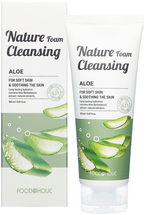 FOODAHOLIC NATURE FOAM CLEANSING #ALOE Увлажняющая пенка для умывания с экстрактом алоэ