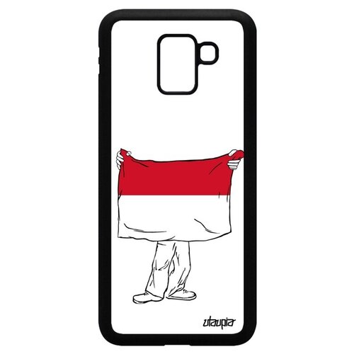 фото Противоударный чехол для // samsung galaxy j6 2018 // "флаг монако с руками" государственный дизайн, utaupia, белый