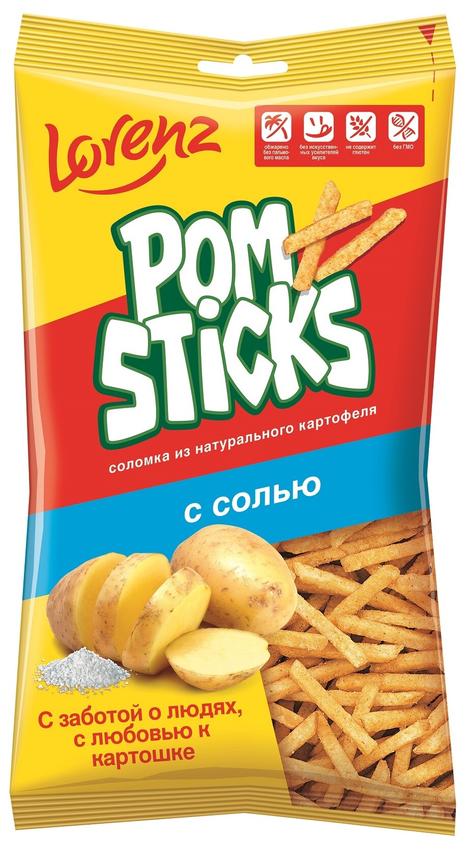 Снеки Картофельная соломка Pomstiks с солью, 100 г , 1 шт.