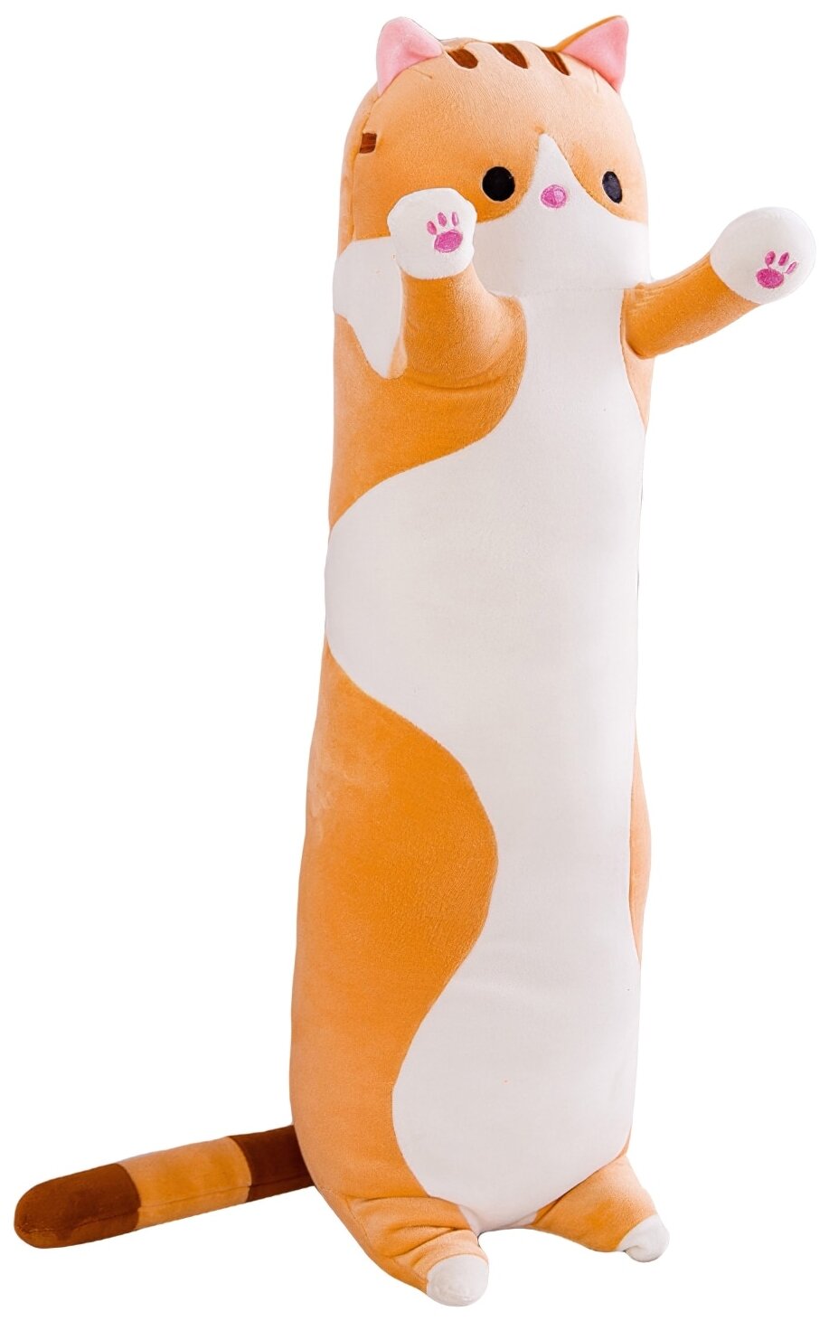 Игрушка-подушка длинный Кот-батон, 110 см, оранжевый