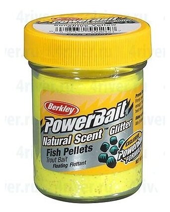   Berkley PowerBait NATURAL SCENT Glitter TROUT BAIT 50gr (BGTASY2) ANISE - SUNSHINE YELLOW