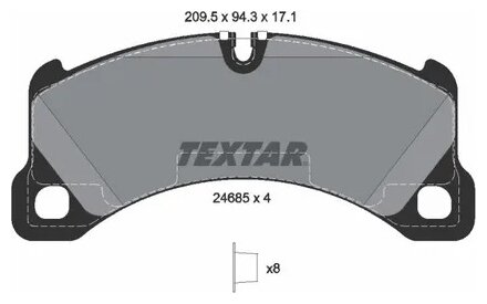 2468501 TEXTAR Колодки тормозные дисковые | перед |