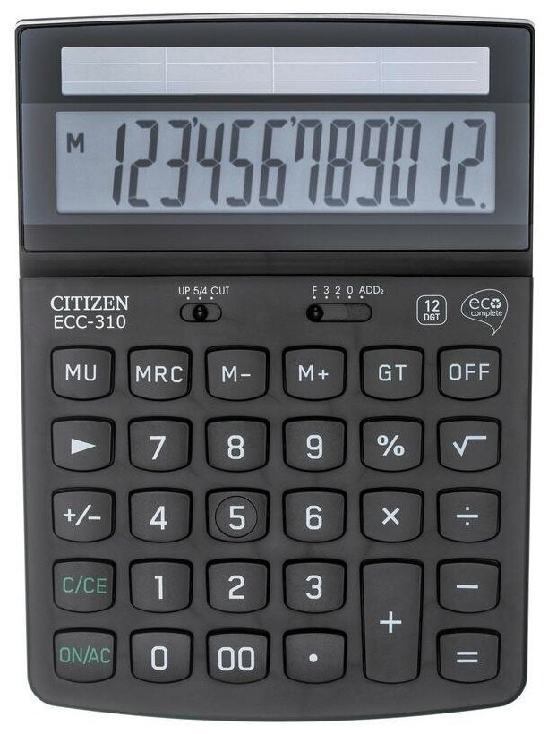Калькулятор настольный полноразмерныйcitizen ECC-310 12-разрядный черный