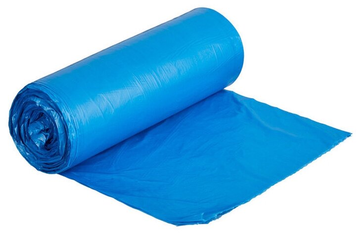 Мешки (пакеты) для мусора 120л 700х1100 мм 20 мкм 50 шт/рул ПНД синий ALMIN 1 шт - фотография № 2