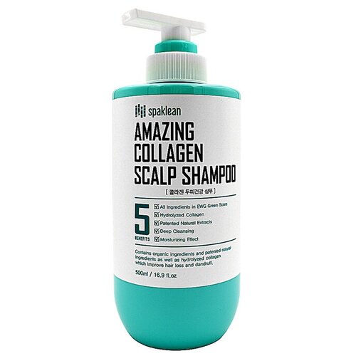 SPAKLEAN Шампунь для кожи головы с коллагеном. Amazing collagen scalp shampoo, 500 мл.
