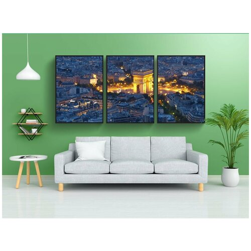 фото Набор модулных постеров для интерьера "триумфальная арка, париж, франция" 60x90 см. в тубусе, без рамки lotsprints