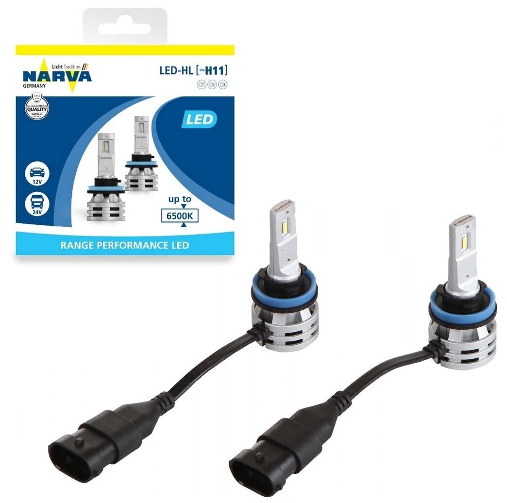 Комплект Светодиодных Ламп Led H11 Rpl2 12в/24в 6500к X2 Narva арт. 18048