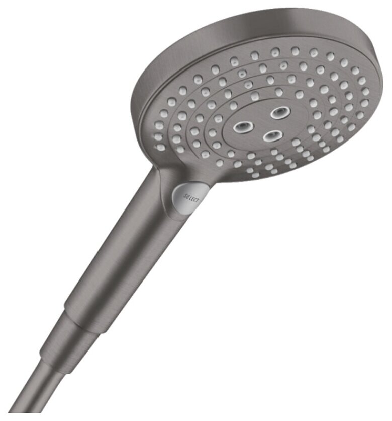 Душевая лейка, 120 мм, 3 струи, черный матовый хром, Hansgrohe Raindance Select S 26531340