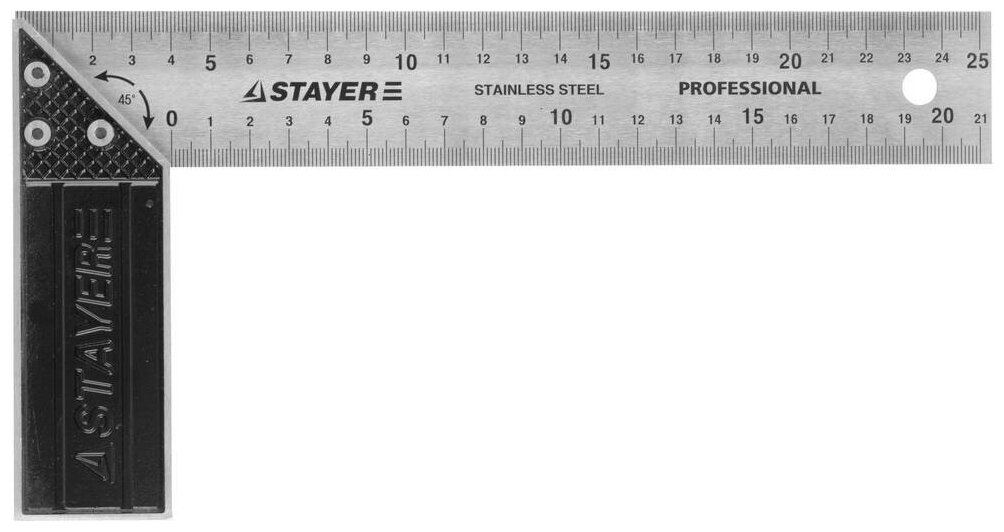 STAYER 250 мм, столярный угольник, Professional (3431-25)