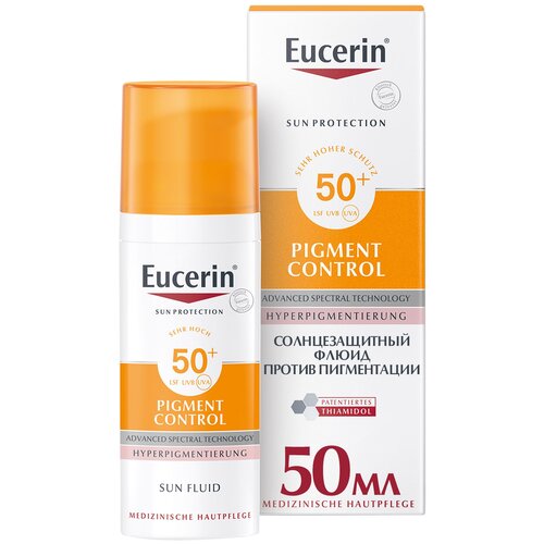 Eucerin флюид Sun Pigment Control SPF 50, 50 мл флюид против пигментации spf 50 eucerin sun protection 50 мл