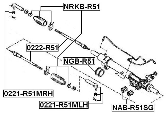 Наконечник рулевой FEBEST 0221R51MRH