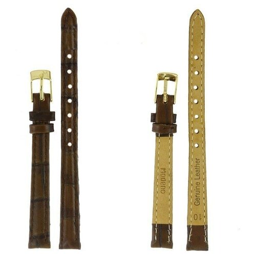 фото Ремень для наручных часов modeno. 10 мм. коричневый кроко.