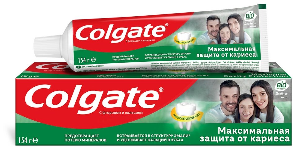 COLGATE Максимальная защита от кариеса Двойная мята зубная паста, 100 мл