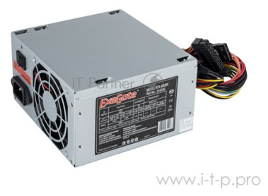 Блок питания 500W ExeGate Ab500, Atx, PC, 8cm fan, 24p+4p, 3*SATA, 2*IDE, FDD + кабель 220V в компле .