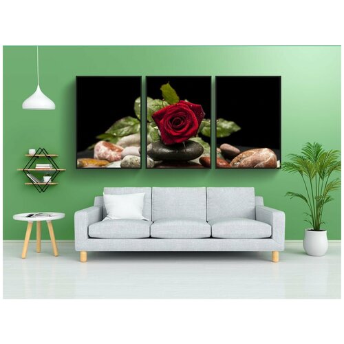 фото Набор модулных постеров для интерьера "роуз, красный, цветок" 60x90 см. в тубусе, без рамки lotsprints