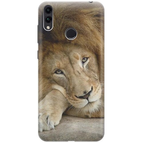 фото Gosso ультратонкий силиконовый чехол-накладка для honor 8c с принтом "спокойный лев"