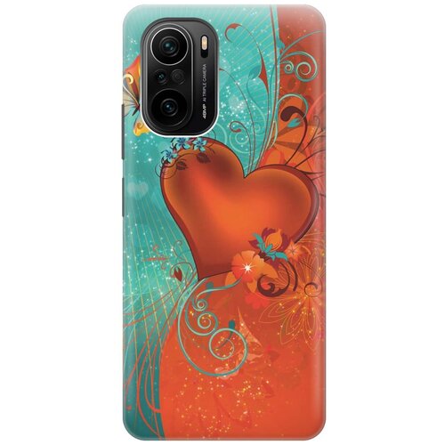фото Ультратонкий силиконовый чехол-накладка для xiaomi poco f3 с принтом "сердце и бабочка" gosso