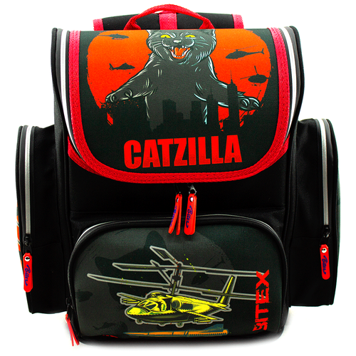 фото Рюкзак / ранец для мальчика bitex 28-225 черно-красный, кот