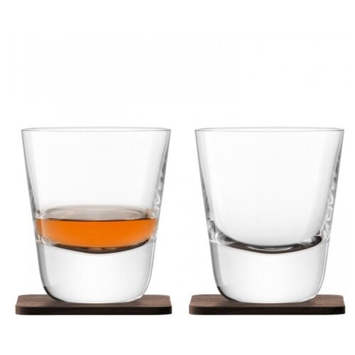 фото Набор из 2 стаканов arran whisky с деревянными подставками 250 мл, lsa international
