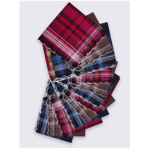 Носовой платок Melagrana, хлопок, в клетку, для женщин, розовый, черный