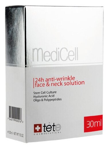 Комплекс против морщин для лица и шеи 24 часового действия (MediCell 24 anti-wrinkle solution (face & neck)), 30 мл | TETE