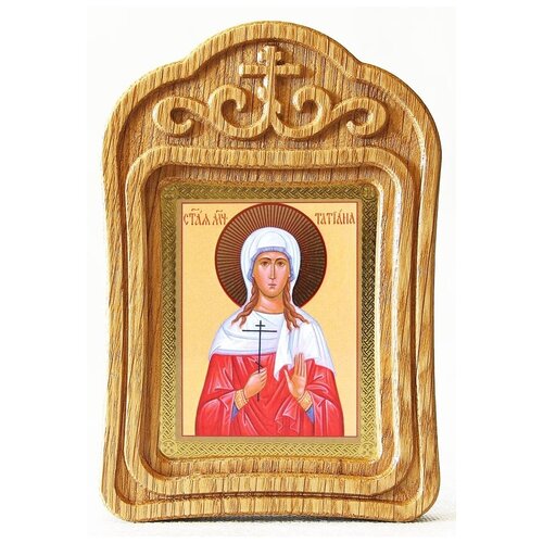 Мученица Татиана Римская, икона в резной деревянной рамке