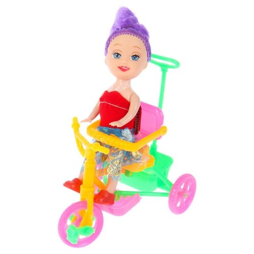 Кукла малышка «Валентина» на велосипеде, микс