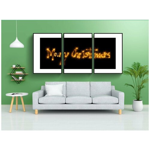 фото Набор модулных постеров для интерьера "звезды, золото, красный" 60x90 см. в тубусе, без рамки lotsprints