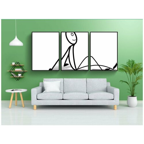 фото Набор модулных постеров для интерьера "крупье, сидеть, расслабляться" 60x90 см. в тубусе, без рамки lotsprints