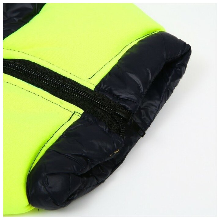 Куртка для собак на молнии, размер 18 (ДС 40 см, ОГ 50 см, ОШ 38 см), синяя с жёлтым - фотография № 4