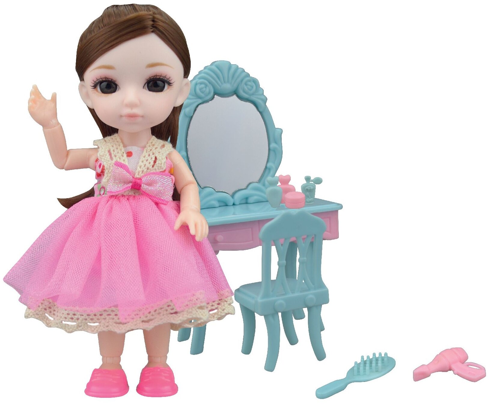 Кукла Funky Toys Малышка Лили, Туалетный столик, 16 см, Funky toys - фото №1