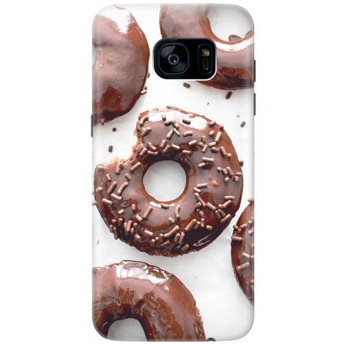 фото Силиконовый чехол на samsung galaxy s7 edge / самсунг с7 эдж с эффектом блеска "пончики в шоколадной глазури gosso