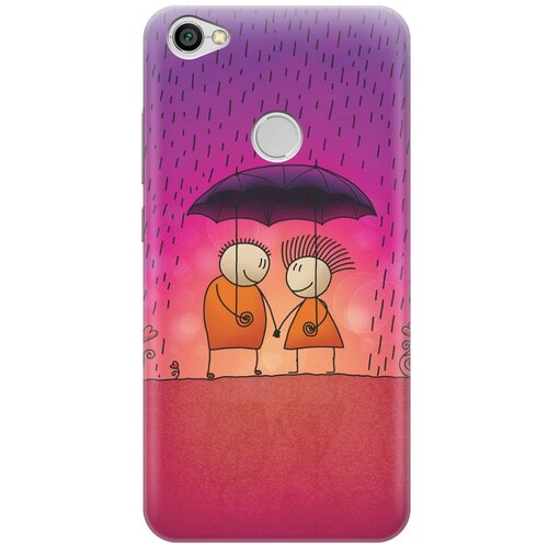 фото Re:paчехол - накладка artcolor для xiaomi redmi note 5a prime с принтом "парочка под дождем"