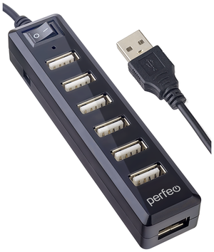 USB-HUB Perfeo 7 Port, (PF-H034 Black) чёрный