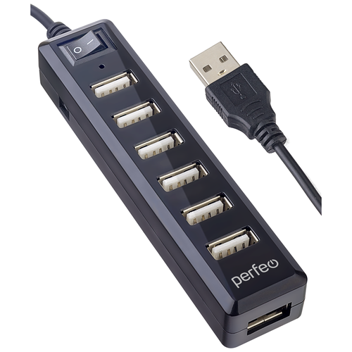 Разветвитель USB (Hub) Perfeo H034, 7 портов, USB 2.0, черный разветвитель usb hub perfeo h034 7 портов usb 2 0 черный