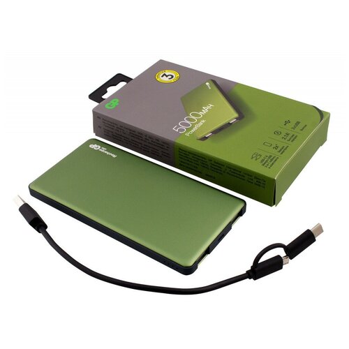 Внешний аккумулятор Power Bank 5000 мАч GP MP05MAG зеленый 341800₽