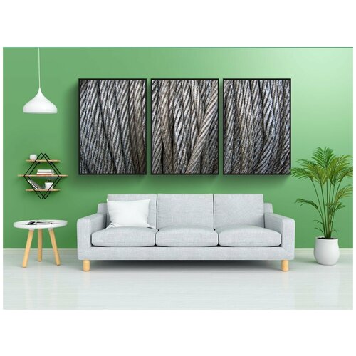 фото Набор модулных постеров для интерьера "стали, провод, кабель" 60x90 см. в тубусе, без рамки lotsprints