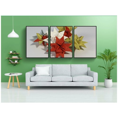 фото Набор модулных постеров для интерьера "froebelsterne, звезды, складки" 60x90 см. в тубусе, без рамки lotsprints